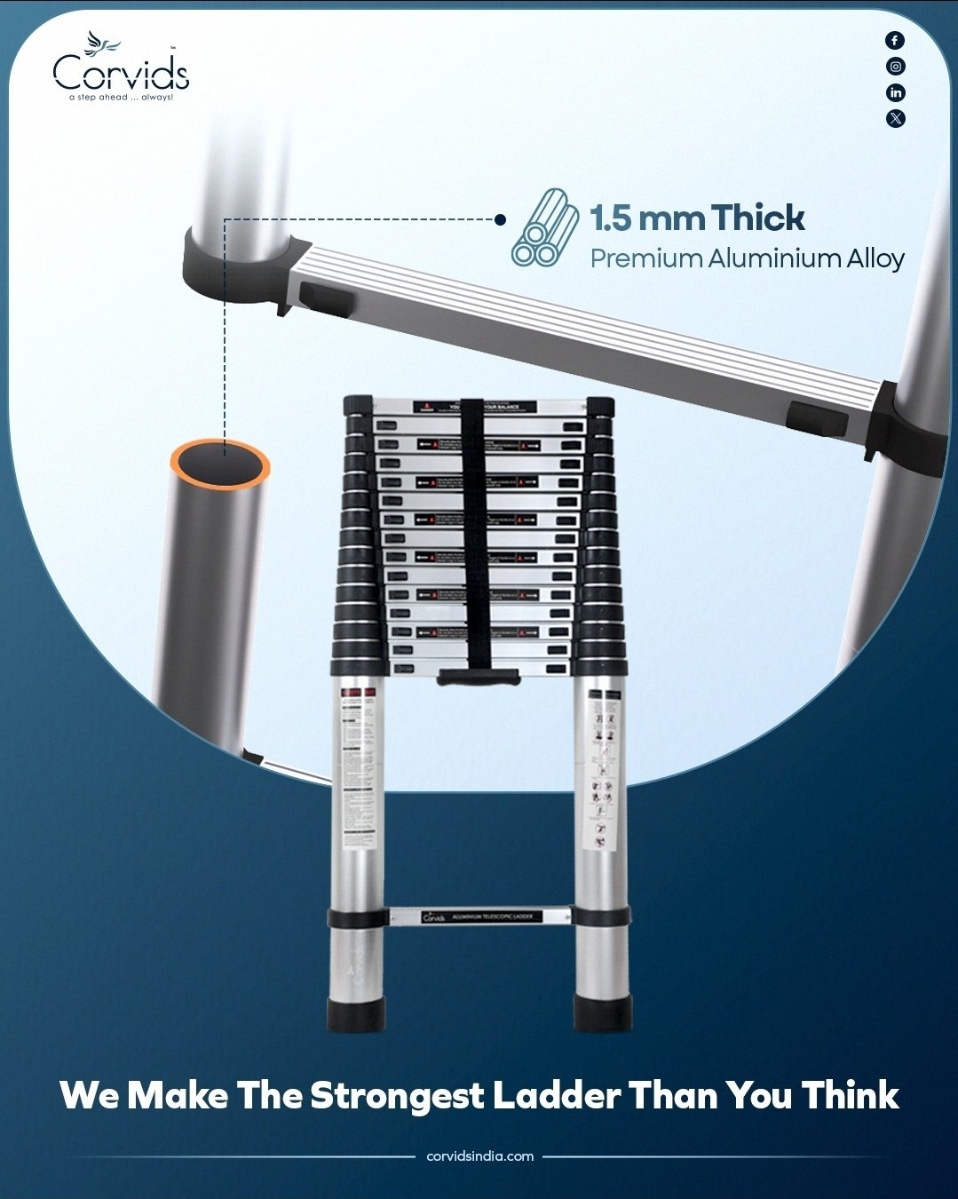 Aluminium Ladder telescopic advance booking 